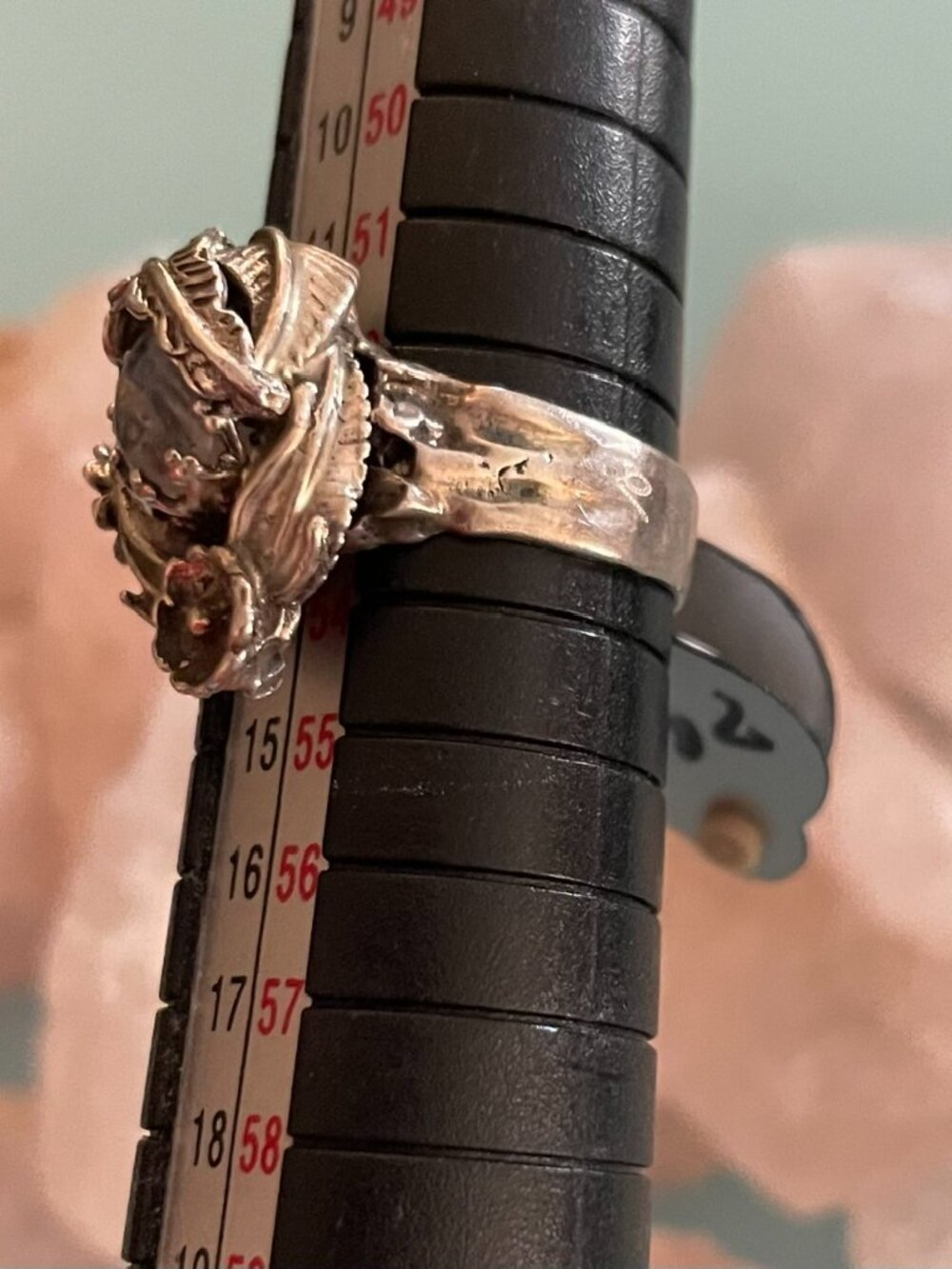 Vintage Sterling Silver Ring 6.5 Handmade Gemstone OOAK Bob Stringer Y2K $250 - Picture 12 of 16